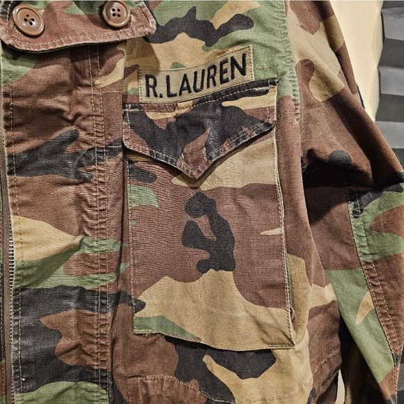 SOLD!! POLO RALPH LAUREN Camo Fatique Military Utility Jacket - Size XL - Picture 8 of 11